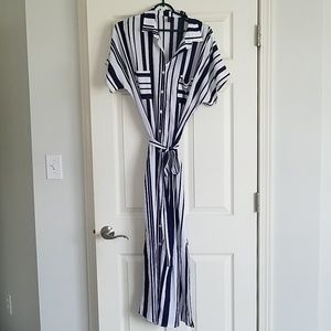 NWT Striped Maxi Shirt Dress